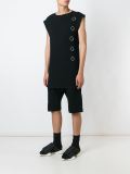 embellished textured sleeveless sweatshirt