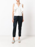 contrast trim tailored trousers