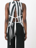 striped open back waistcoat