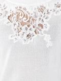 lace detail cropped T-shirt