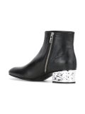 metallic hammered heel boots