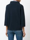 three-quarters sleeve zipped jacket