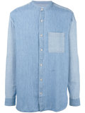 mandarin neck denim shirt