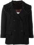 fur effect collar peacoat