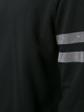 distressed sleeve stripe sweatshirt
