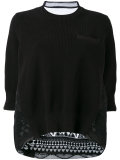 Tribal organza back knitted top