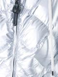 metallic hooded puffer jacket