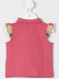 check frill sleeve polo shirt