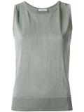 sleeveless knit blouse