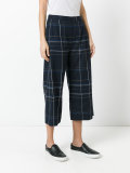 checked cropped trousers 