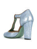 crochet detail T-strap pumps