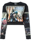 Captain America印花短款套头衫