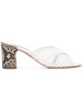 snakeskin effect heeled sandals