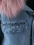 furry trim denim jacket 