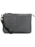 allover logo print clutch