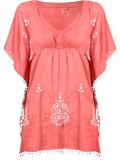 v-neck embroidered kaftan