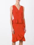 frill hem V-neck dress