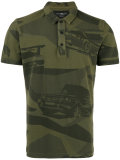 camouflage print polo shirt