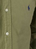 embroidered logo button-down shirt