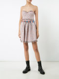 strapless tweed dress