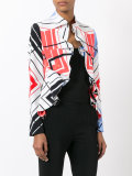 ruffled printed cropped jacket 
