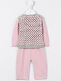 Woven knitted romper