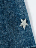 pleated denim skirt