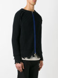 distressed zip cardigan 