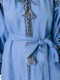 embroidered flared midi dress 
