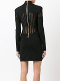 sheer panel turtleneck dress