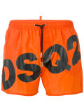 slanted logo swim shorts