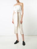 draped strapless top