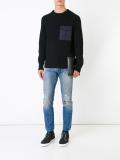 splattered slim fit jeans