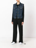 studded denim waistcoat