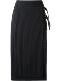 pinstripe mid-length skort