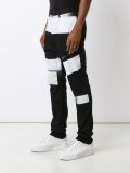 contrast print jeans