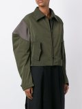 puff sleeve contrast cropped jacket