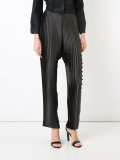 pleated trim pants 