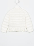 appliqué flower padded jacket