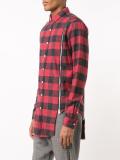 zipped detailing plaid shirt