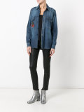 YSL military patch denim shirt