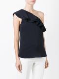 one-shoulder ruffle top