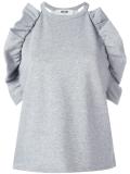 ruffle detail sleeveless sweatshirt