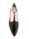 colour block lace-up shoes