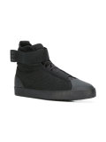 perforated trim lace up trainers 