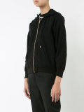 patches sleeves zipped hoodie