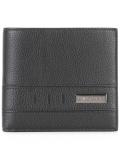 metallic plaque bi-fold wallet