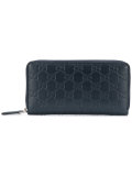 signature embossed logo zip-around wallet