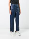 leather effect trousers