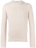 ribbed crew neck sweater